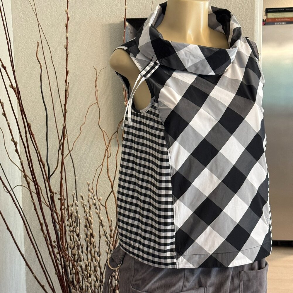 LIV by habitat black grey white cowl neck sleeveless TOP